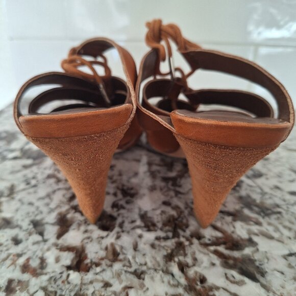 ARRICCI Brown  Leather Lace-Up heel sandals size 6B - Picture 3 of 9